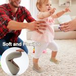 2 Pair Baby Caroon Non-slip Shoes, Baby slippers Shoes for Boys Girls Walkers Shoes Soft Rubber Grippers with Baby slippers, Khaki, White, Pink, Blue Infant First Walking Shoes 6-12,12-18, 18-24 Months - Image 4